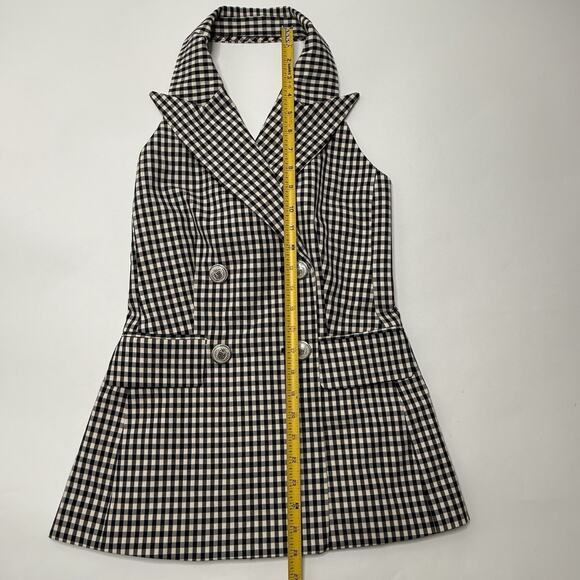 Veronica Beard Gingham Double-Breasted Vest - Picture 5 of 11
